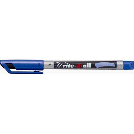 Permanentný popisovač, 1 mm, kužeľový hrot, STABILO "Write-4-all", M, modrá