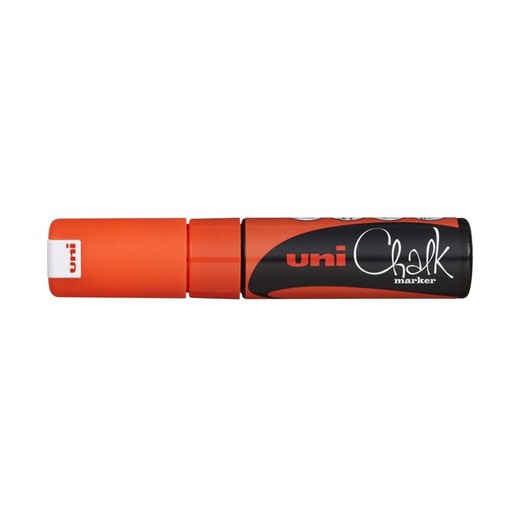 Kriedový popisovač, 8 mm, UNI "PWE-8K", fluor oranžový