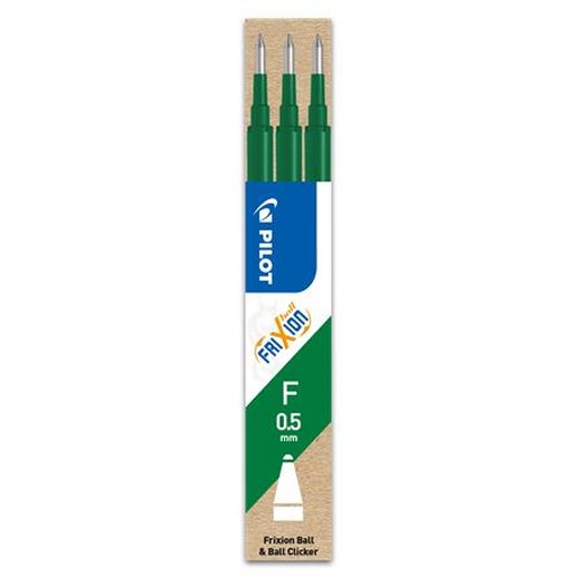 Náplň do rollerov, 0,25 mm, odstrániteľné písmo, PILOT "Frixion Clicker/Ball" 05, zelená