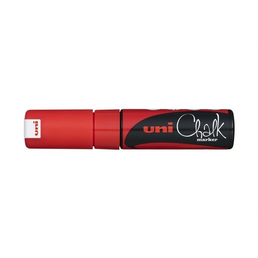 Kriedový popisovač, 8 mm, UNI "PWE-8K", fluor červený