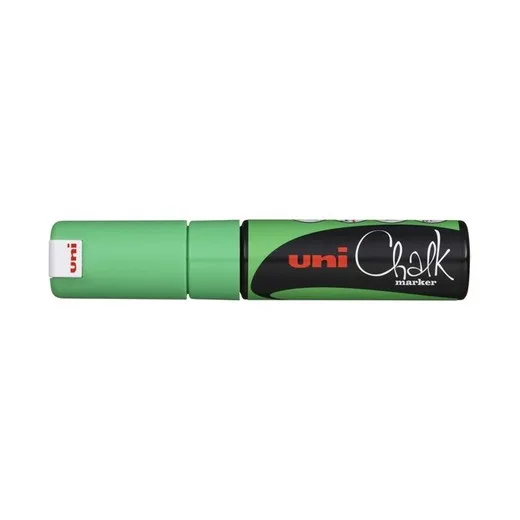 Kriedový popisovač, 8 mm, UNI "PWE-8K", fluor zelený