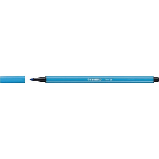 Popisovač, 1 mm, STABILO "Pen 68", neónovo modrý