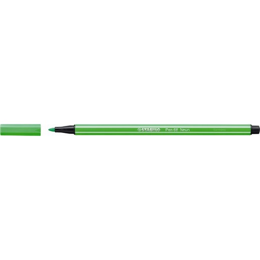 Popisovač, 1 mm, STABILO "Pen 68", neónovo zelený