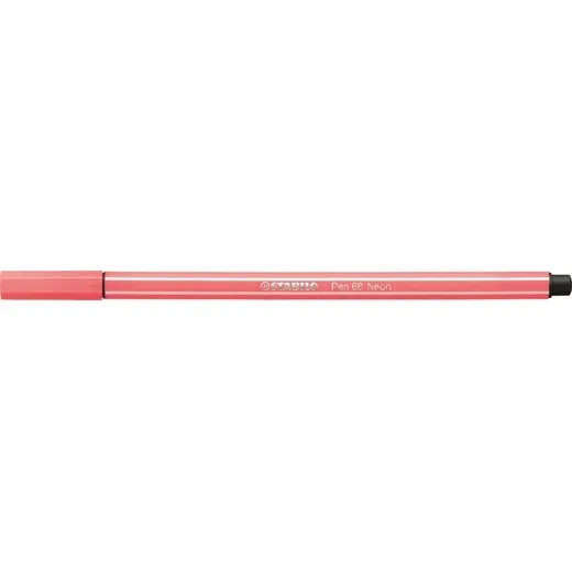 Popisovač, 1 mm, STABILO "Pen 68", neónovo červený