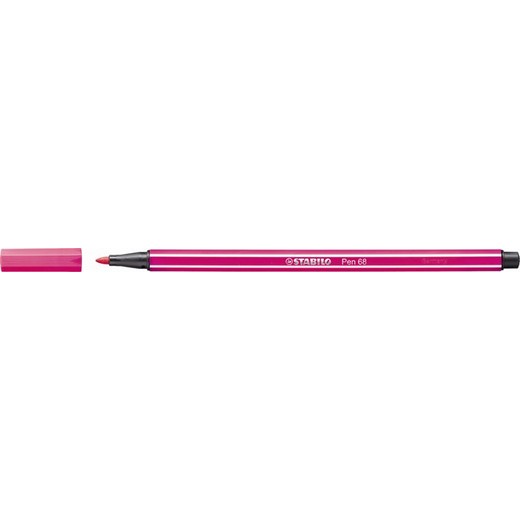 Popisovač, 1 mm, STABILO "Pen 68", neónový ružový
