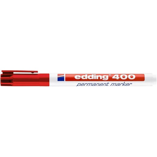 Permanentný popisovač, 1 mm, EDDING "400", červený
