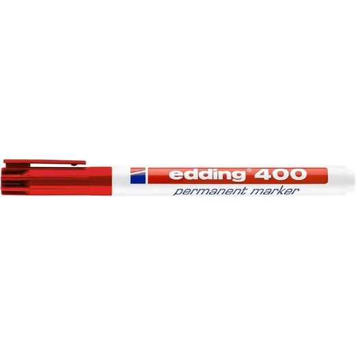 Permanentný popisovač, 1 mm, EDDING "400", červený
