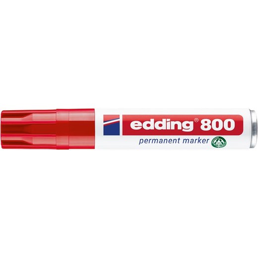 Permanentný popisovač, 4-12 mm, zrezaný, EDDING "800", červený