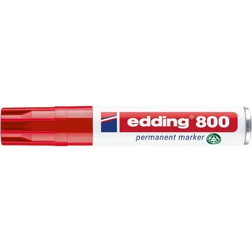 Permanentný popisovač, 4-12 mm, zrezaný, EDDING "800", červený