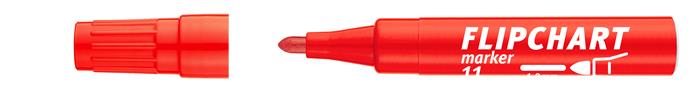 Popisovač na flipchartové tabule, 1-3 mm, kužeľový hrot, ICO "Artip 11", červený