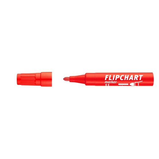 Popisovač na flipchartové tabule, 1-3 mm, kužeľový hrot, ICO "Artip 11", červený