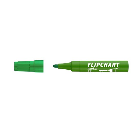 Popisovač na flipchartové tabule, 1-3 mm, kužeľový hrot, ICO "Artip 11", zelený