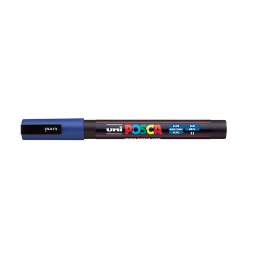 Dekoračný popisovač, 0,9-1,3 mm, UNI "Posca PC-3M", modrý
