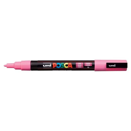 Dekoračný popisovač, 0,9-1,3 mm, UNI "Posca PC-3M", ružový