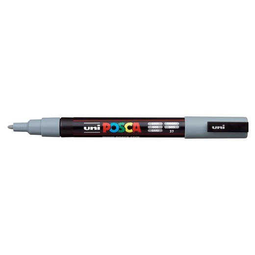 Dekoračný popisovač, 0,9-1,3 mm, UNI "Posca PC-3M", sivý