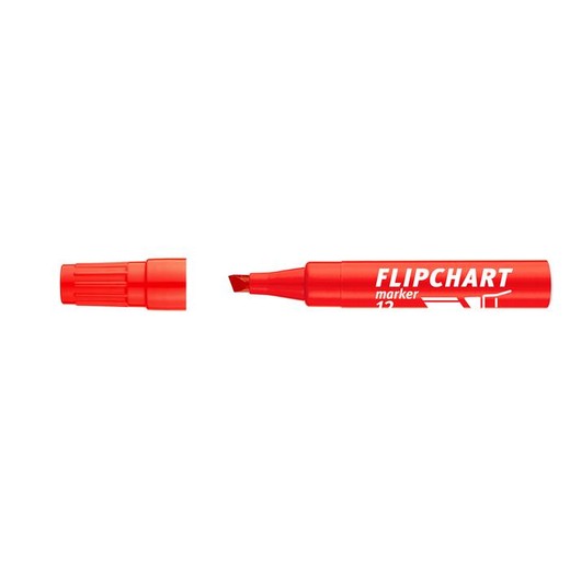 Popisovač na flipchartové tabule, 1-4 mm, zrezaný hrot, ICO "Artip 12 ", červený