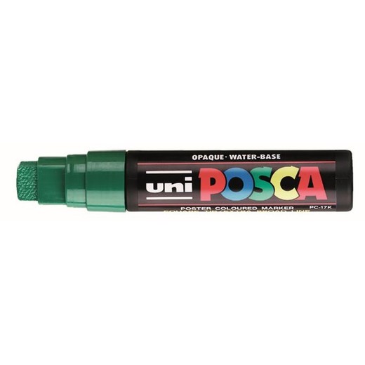 Dekoračný popisovač, 15 mm, zrezaný hrot, UNI "Posca PC-17K", zelená