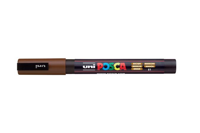 Dekoračný popisovač, 1,8-2,5 mm, UNI "Posca PC-5M", hnedý (21)