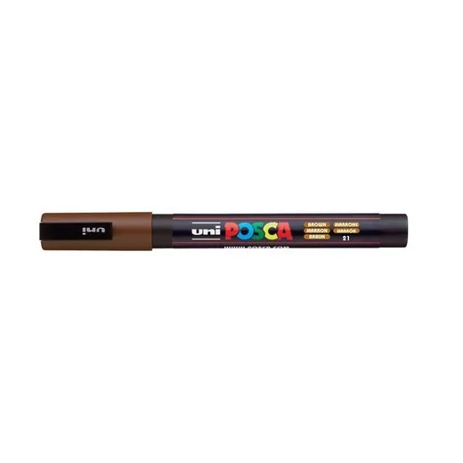 Dekoračný popisovač, 1,8-2,5 mm, UNI "Posca PC-5M", hnedý (21)