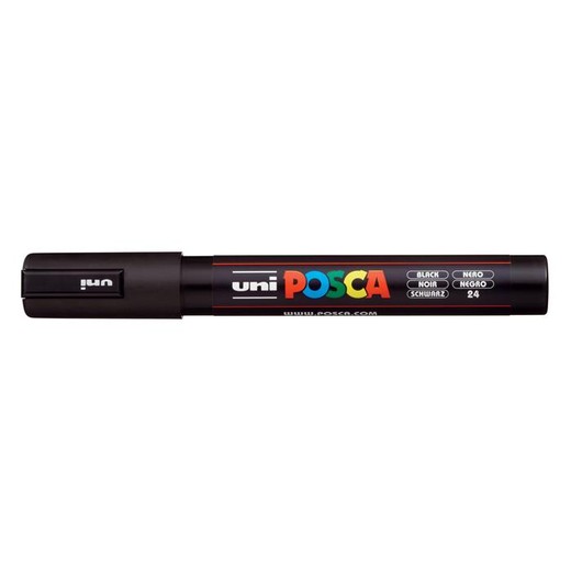 Dekoračný popisovač, 1,8-2,5 mm, UNI "Posca PC-5M", čierny (24)