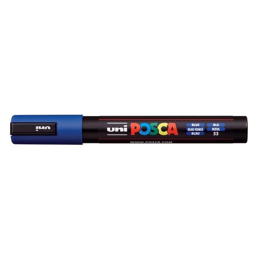 Dekoračný popisovač, 1,8-2,5 mm, UNI "Posca PC-5M", modrý (33)