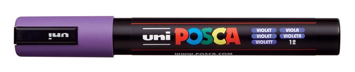 Dekoračný popisovač, 1,8-2,5 mm, UNI "Posca PC-5M", fialový (12)