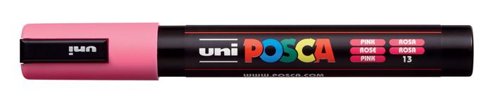 Dekoračný popisovač, 1,8-2,5 mm, UNI "Posca PC-5M", ružový (13)