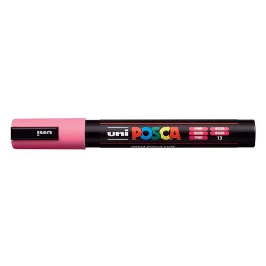 Dekoračný popisovač, 1,8-2,5 mm, UNI "Posca PC-5M", ružový (13)
