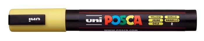 Dekoračný popisovač, 1,8-2,5 mm, UNI "Posca PC-5M", žltý (2)