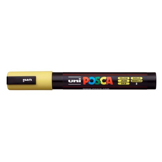 Dekoračný popisovač, 1,8-2,5 mm, UNI "Posca PC-5M", žltý (2)