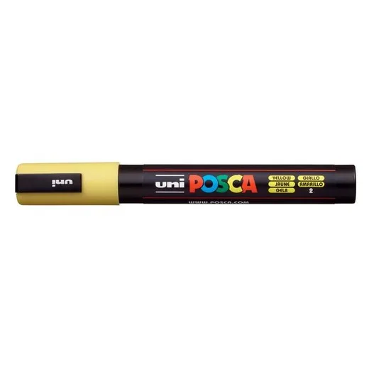 Dekoračný popisovač, 1,8-2,5 mm, UNI "Posca PC-5M", žltý (2)