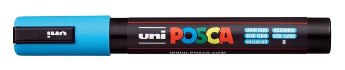 Dekoračný popisovač, 1,8-2,5 mm, UNI "Posca PC-5M", svetlomodrý (8)