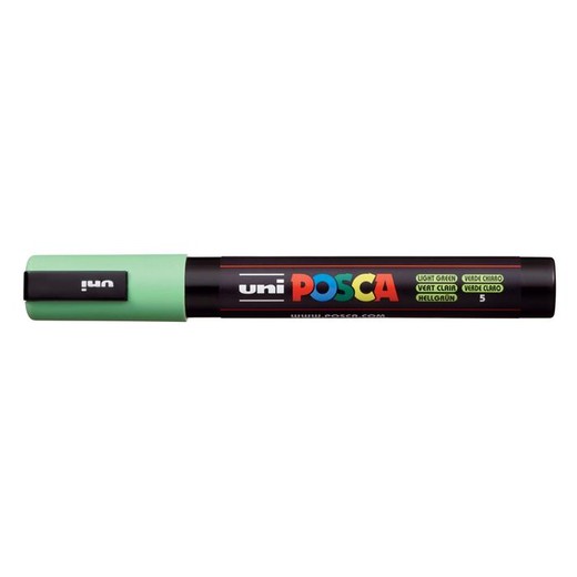 Dekoračný popisovač, 1,8-2,5 mm, UNI "Posca PC-5M", svetlozelený (5)