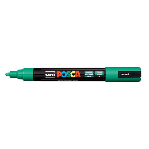 Dekoračný popisovač, 1,8-2,5 mm, UNI "Posca PC-5M", zelený (6)