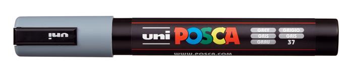 Dekoračný popisovač, 1,8-2,5 mm, UNI "Posca PC-5M", sivý (37)
