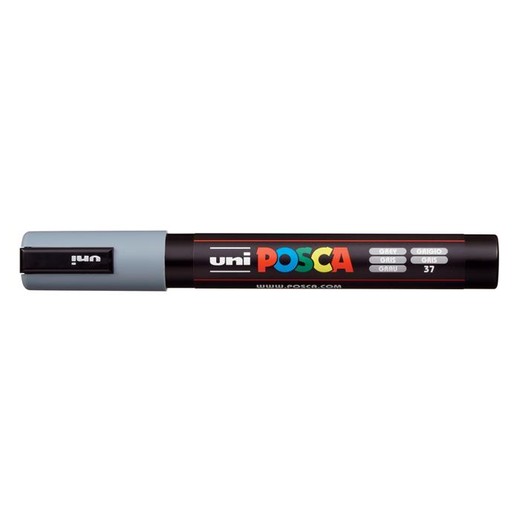 Dekoračný popisovač, 1,8-2,5 mm, UNI "Posca PC-5M", sivý (37)