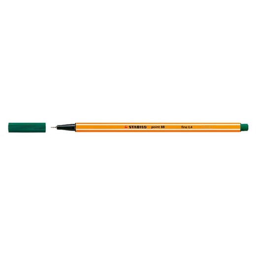 Liner, 0,4 mm, STABILO "Point 88", jedľovo zelený