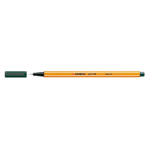 Liner, 0,4 mm, STABILO "Point 88", tmavozelený