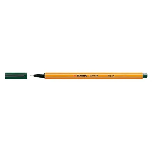 Liner, 0,4 mm, STABILO "Point 88", tmavozelený