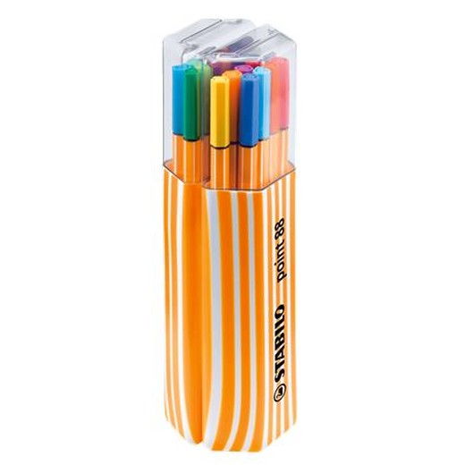 Liner, sada, 0,4 mm, STABILO "Point 88 Twin Pack", 20 rôznych farieb