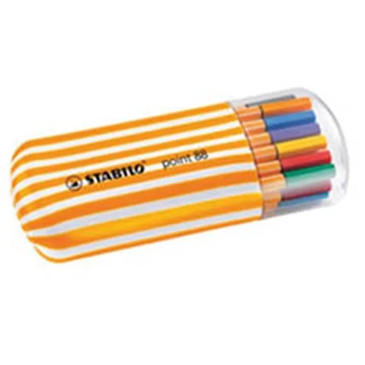 Liner, sada, 0,4 mm, STABILO "Point 88 Zebrui", 20 rôznych farieb