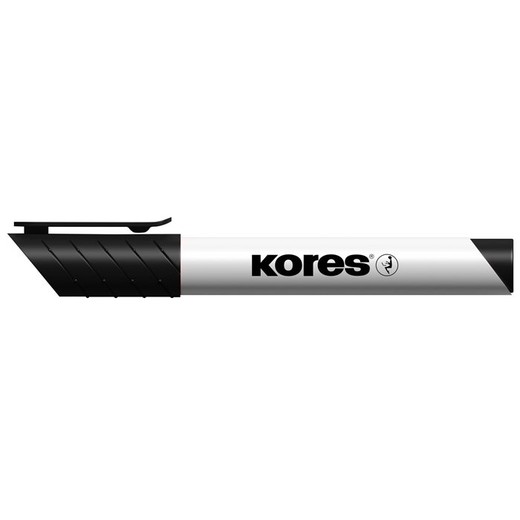 Popisovač na biele a flipchartové tabule, 3 mm, kužeľový hrot, KORES "K-Marker XW1", čierny