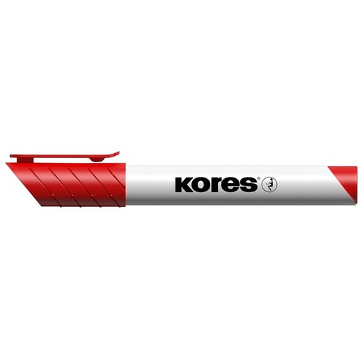 Popisovač na biele a flipchartové tabule, 3 mm, kužeľový hrot, KORES "K-Marker XW1", červený