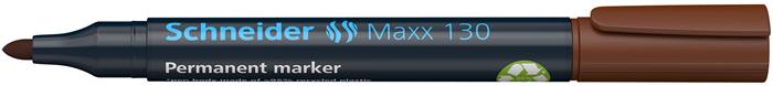 Permanentný popisovač, 1-3 mm, kužeľový hrot, SCHNEIDER "Maxx 130", hnedý