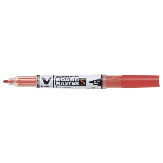 Popisovač na tabule, 0,8 mm, UF, kužeľový hrot, PILOT "V Board Master", červená