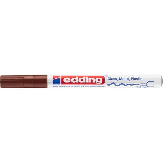 Lakový popisovač, 1-2 mm, EDDING "751", hnedý