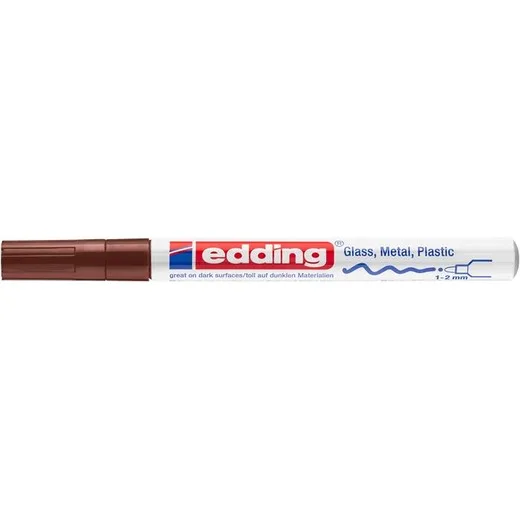 Lakový popisovač, 1-2 mm, EDDING "751", hnedý