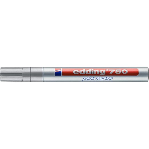 Permanentný lakový popisovač, 2-4 mm, EDDING "750", strieborný