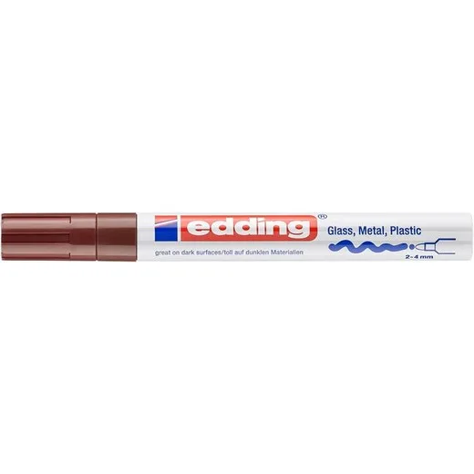 Permanentný lakový popisovač, 2-4 mm, EDDING "750", hnedý