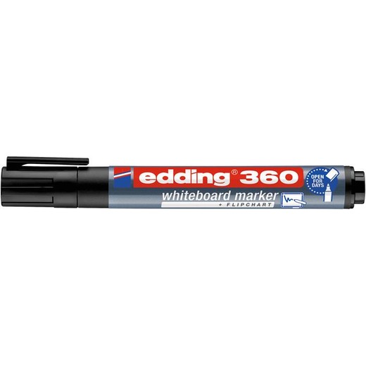 Popisovač na tabule a flipchartové tabule, 1,5-3 mm, kužeľový hrot, EDDING "360", čierny